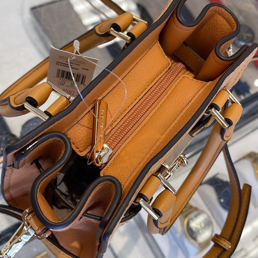 Michael Kors Hamilton XS Satchel Handbag Xbody Crossbody Leather Cider 
NWT - Picture 6 of 16